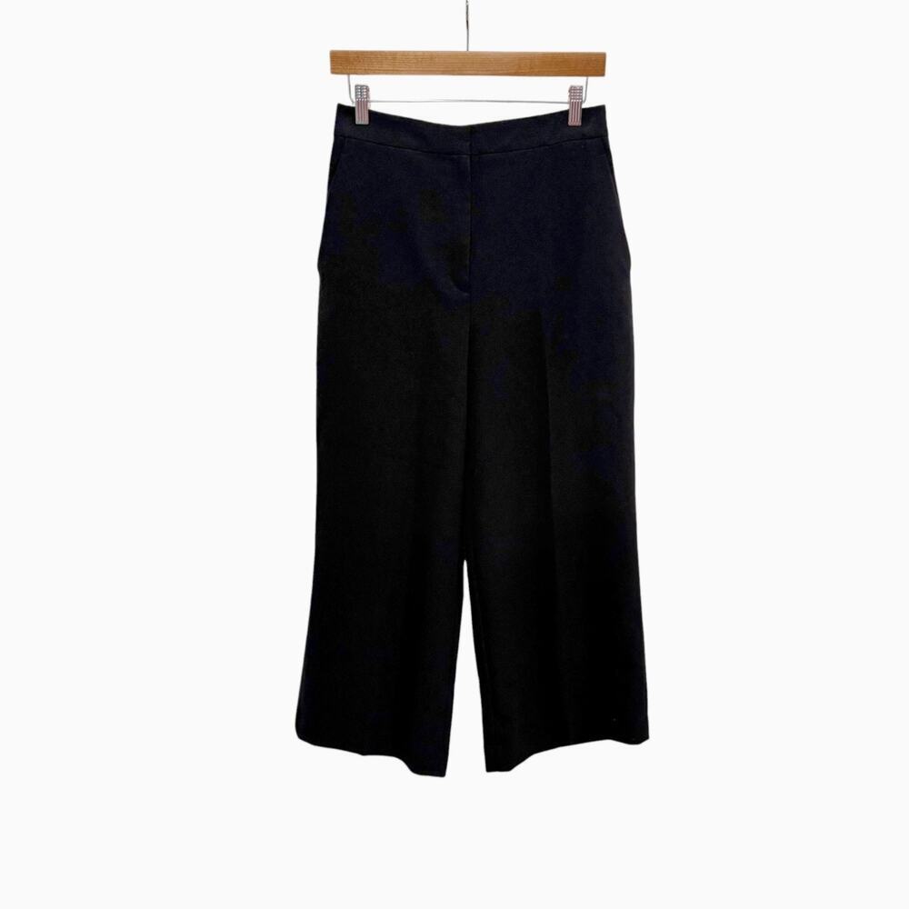 Zara Wide Leg Pants Women's Medium black High Waisted Cropped